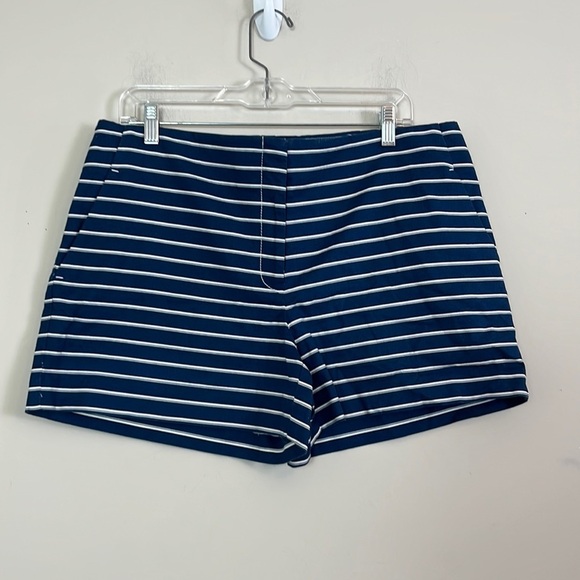 LOFT Pants - Loft Stripe Shorts Women Sz 12 Cotton Blend NWT Stretch Pockets High Waisted
